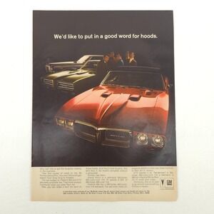VTG 1969 Pontiac GTO Firebird Advertising Print Ad Promo Art Muscle Car Showroom